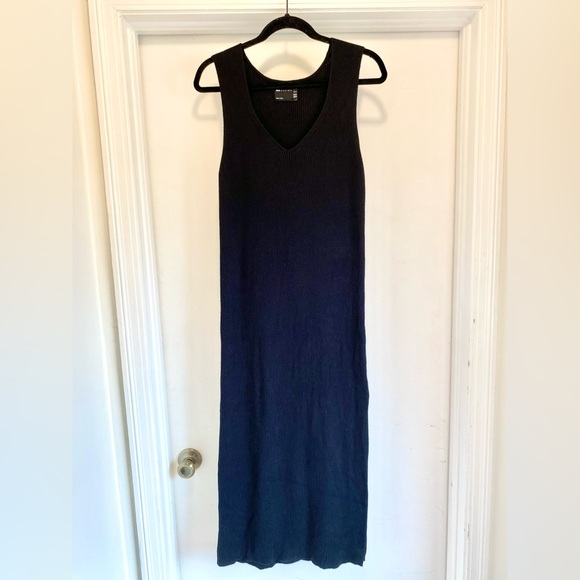 LIKE NEW ASOS DESIGN Curve rib-knit v-neck midi dress black 14 sleeveless - Picture 4 of 10